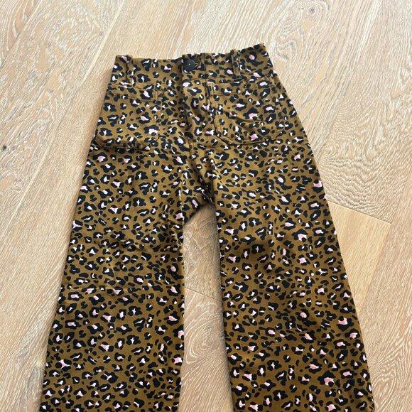 Anthropologie Maeve Leopard Colette Ponte Crop Wide-Leg Pants (Size 24) - Picture 2 of 4